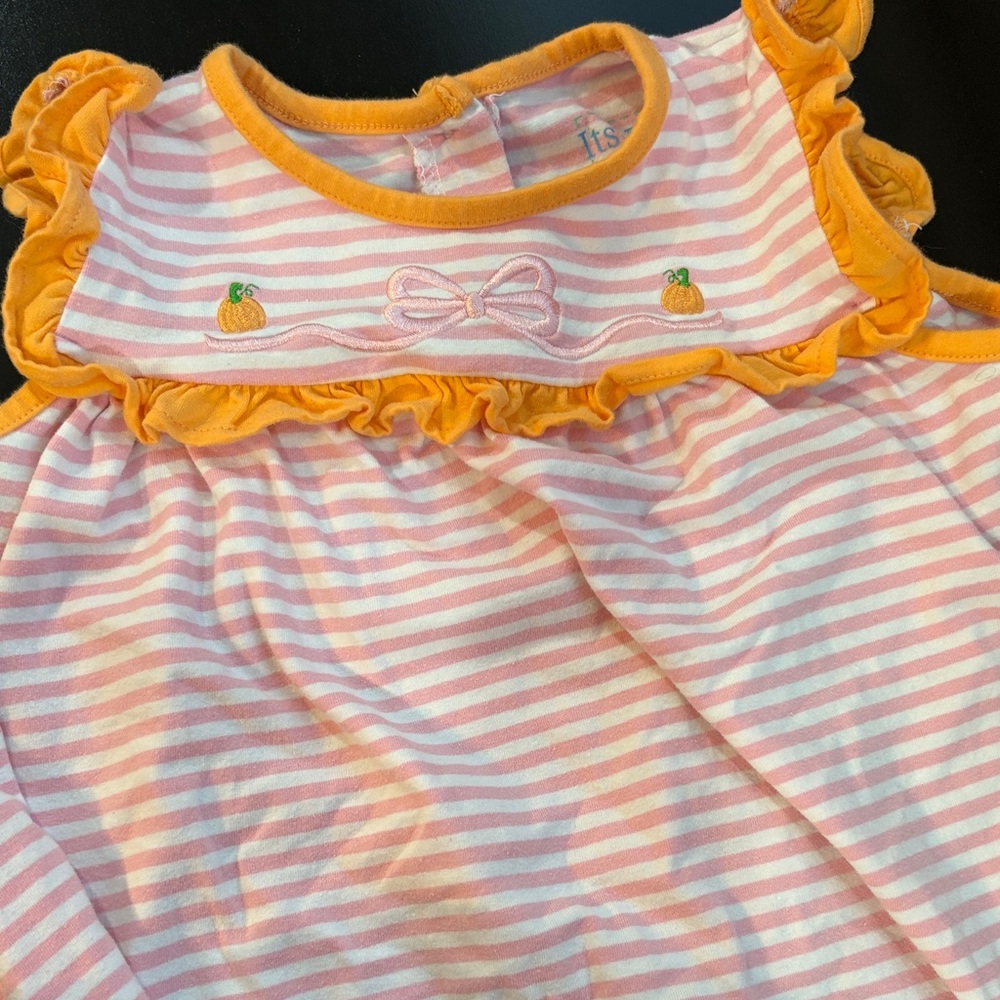 Striped Pink and Orange pumpkin dress